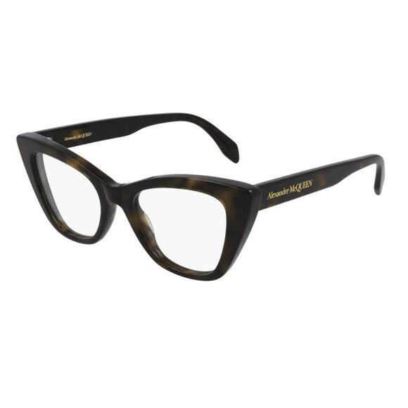 NEW ALEXANDER MCQUEEN EYEGLASSES AM0305O 002, WOMEN HAVANA CAT EYE EYEWEAR - Picture 1 of 3